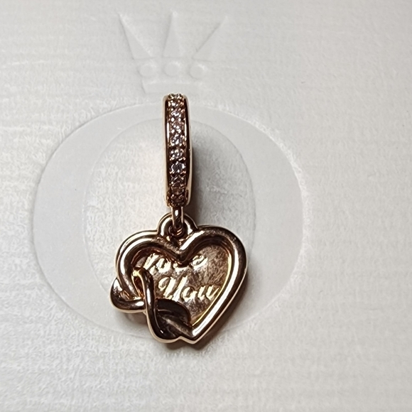 Love You Infinity Heart Dangle Charm - Picture 2 of 10